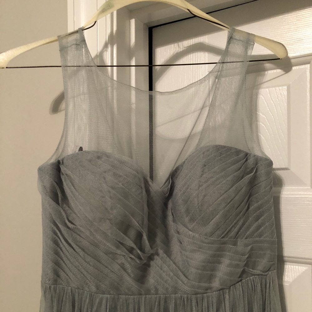 Jenny Yoo Bridesmaids Illusion Dress In Sea Glass